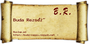 Buda Rezső névjegykártya